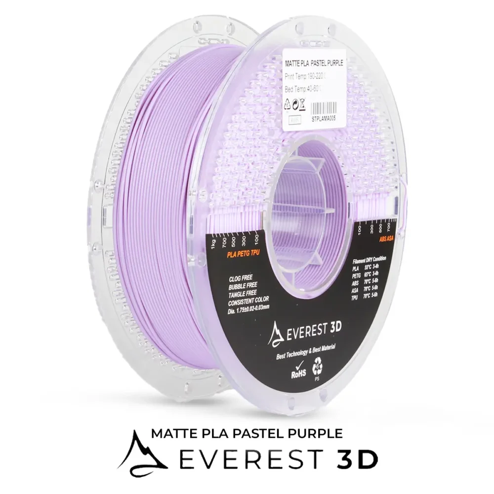 Everest 3D matte Pastel Purple PLA 1